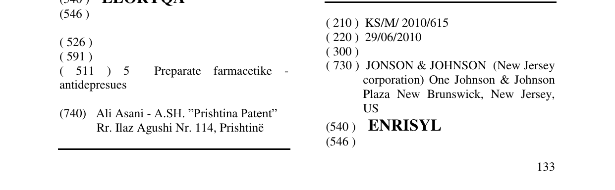 Zëri i markës ENRISYL në buletin