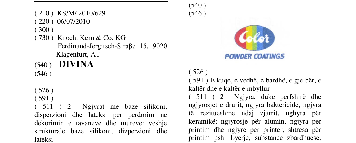Zëri i markës DIVINA në buletin