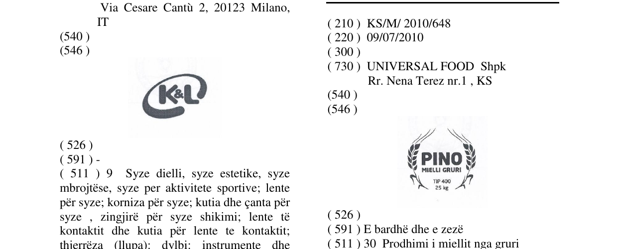 Zëri i markës Markë figurative në buletin