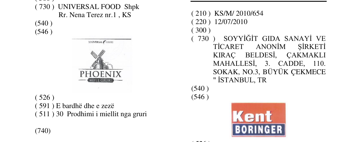 Zëri i markës Kent BORINGER në buletin