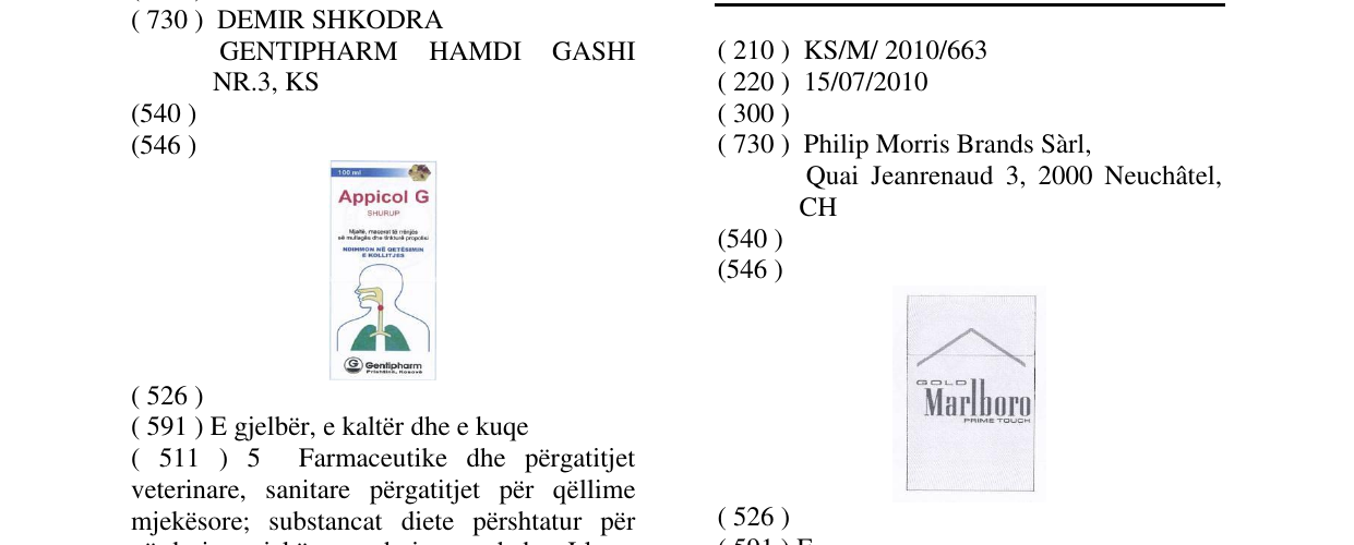 Zëri i markës GOLD Marlboro PRIME TOUCH në buletin