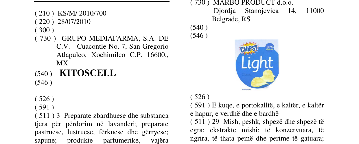 Zëri i markës KITOSCELL në buletin