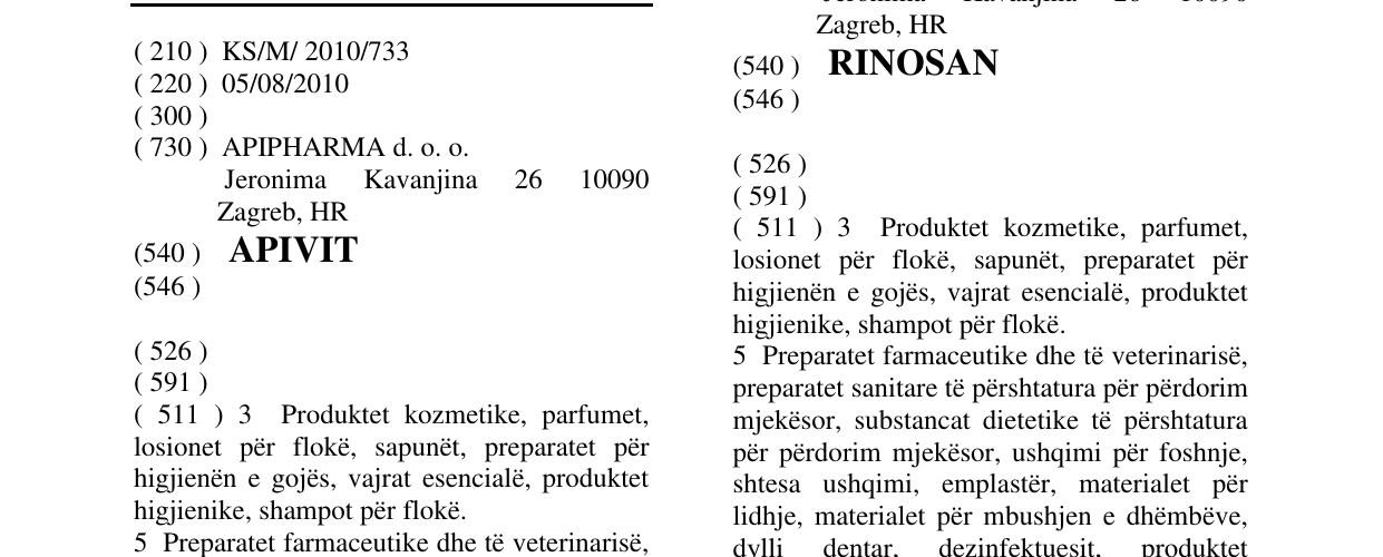 Zëri i markës APIVIT në buletin