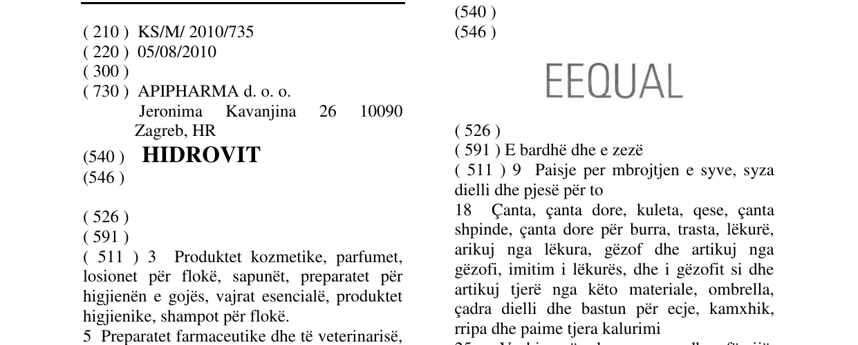 Zëri i markës HIDROVIT në buletin