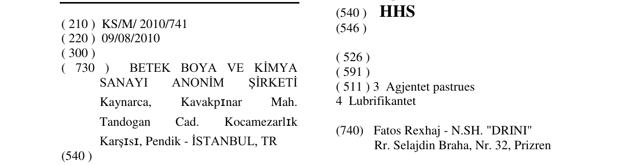 Zëri i markës Fayfiks në buletin