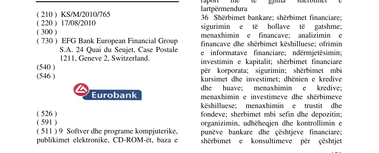 Zëri i markës Eurobank në buletin