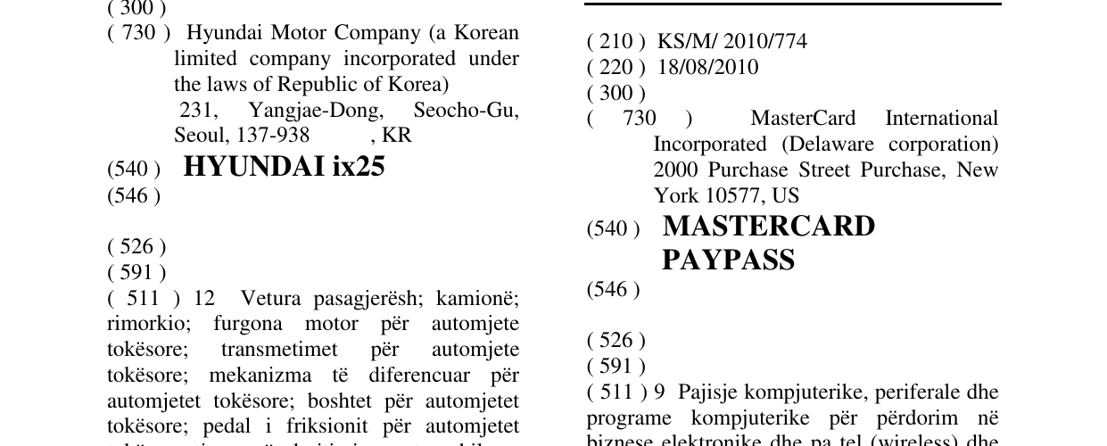 Zëri i markës MASTERCARD PAYPASS në buletin