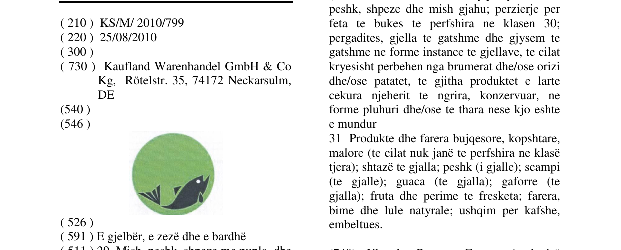 Zëri i markës Markë figurative në buletin