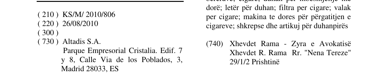 Zëri i markës Fortuna në buletin