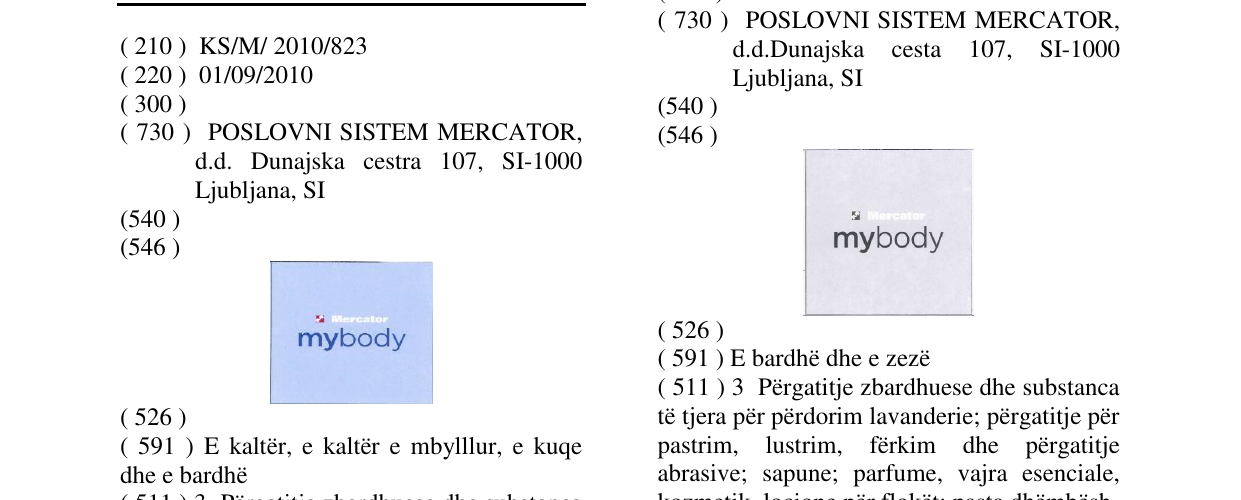 Zëri i markës Mercator mybody në buletin