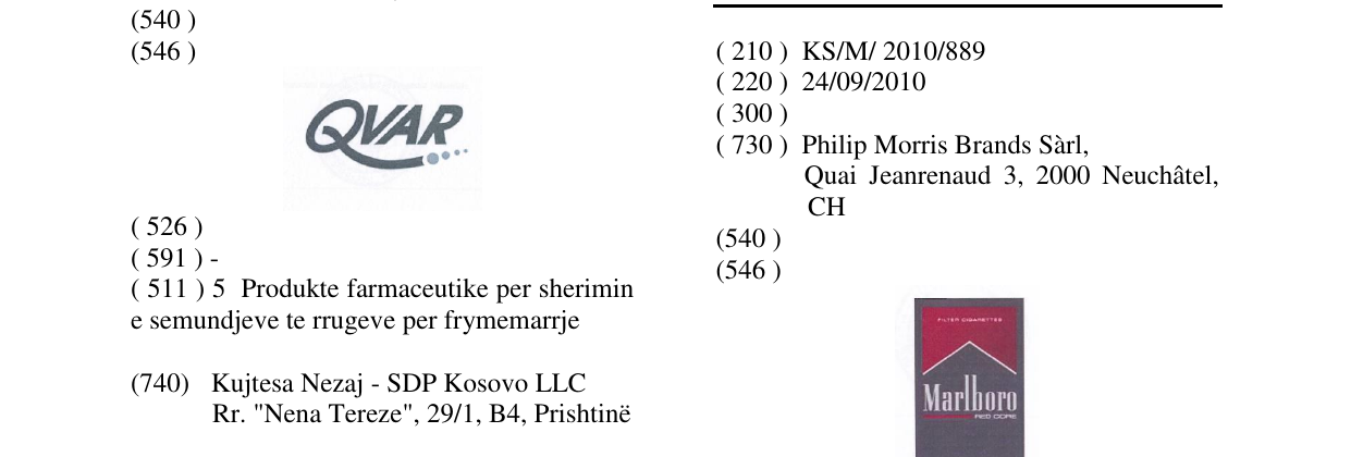 Zëri i markës Marlboro RED CORE në buletin