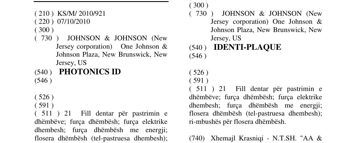 Zëri i markës PHOTONICS ID në buletin