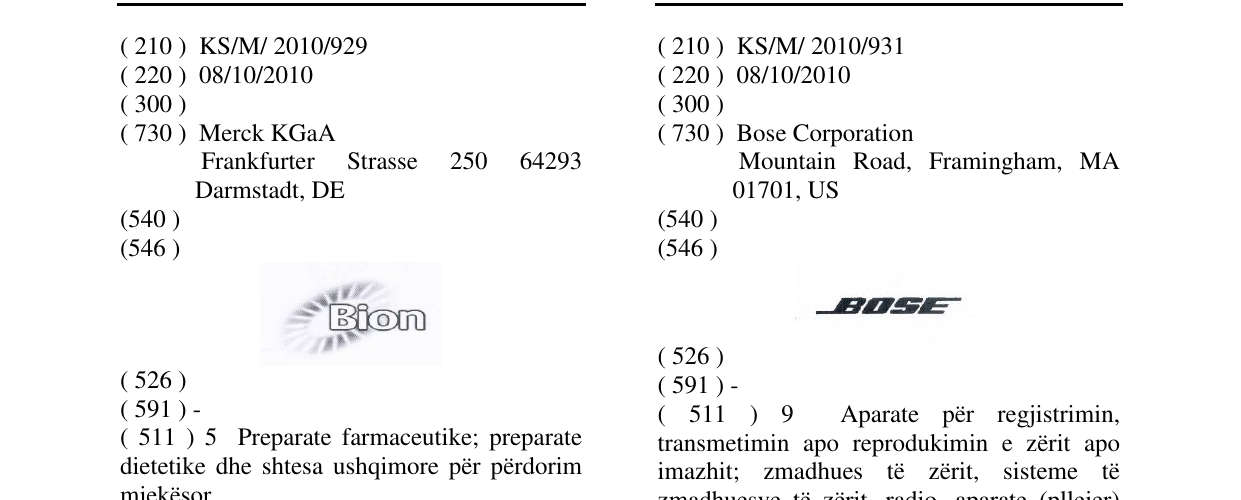 Zëri i markës BOSE në buletin
