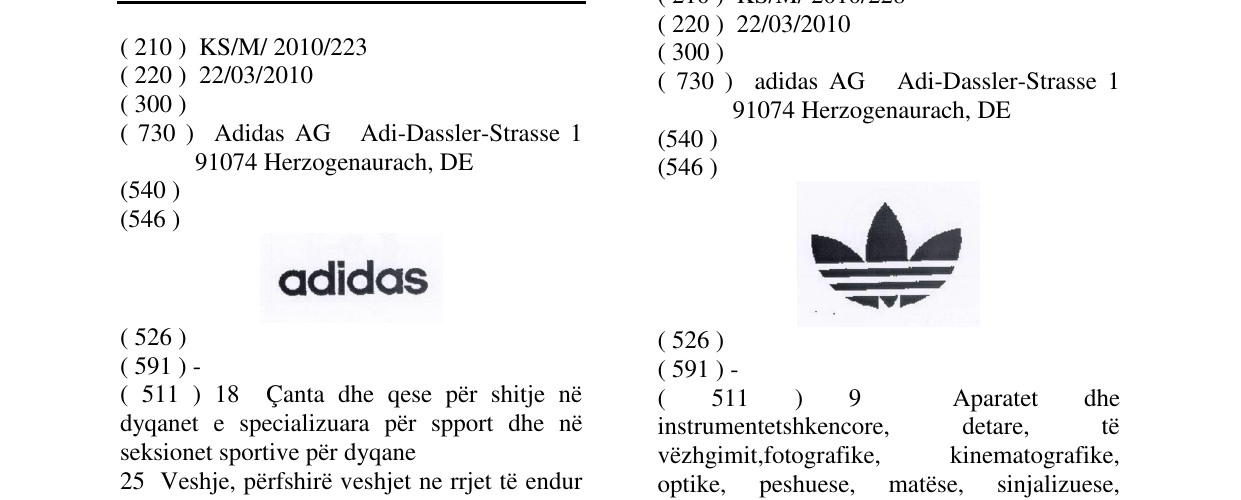 Zëri i markës adidas në buletin