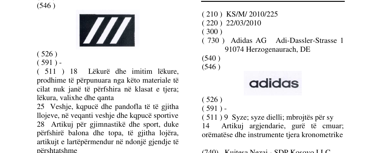 Zëri i markës adidas në buletin