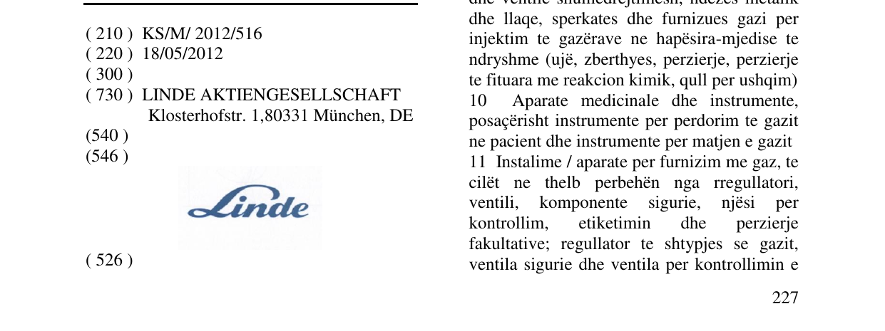 Zëri i markës Linde në buletin