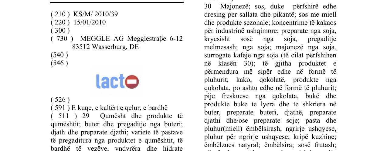 Zëri i markës lacto në buletin