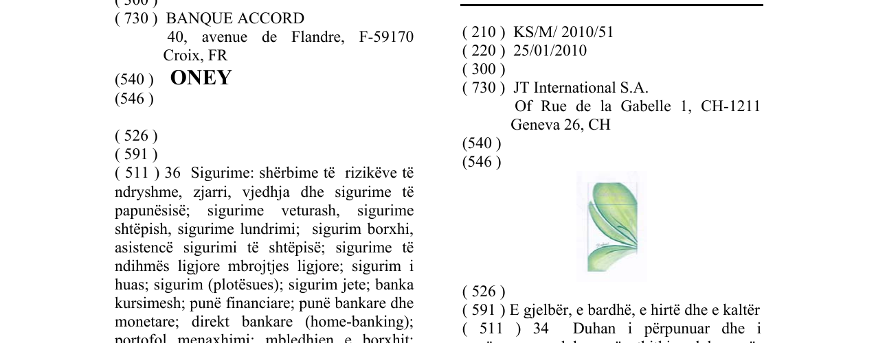 Zëri i markës Markë figurative në buletin