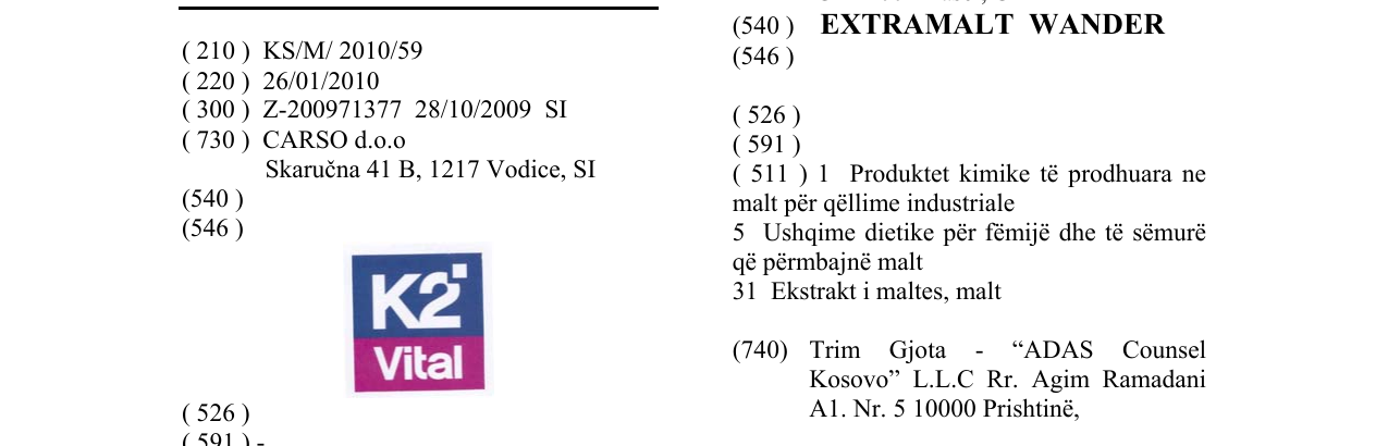 Zëri i markës Markë figurative në buletin