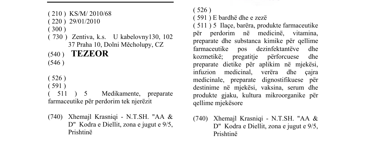 Zëri i markës TEZEOR në buletin