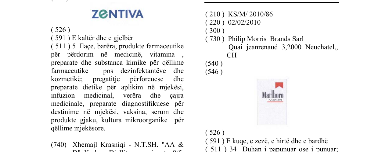 Zëri i markës Marlboro në buletin