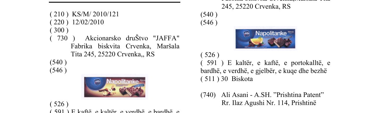 Zëri i markës Napolitanke në buletin