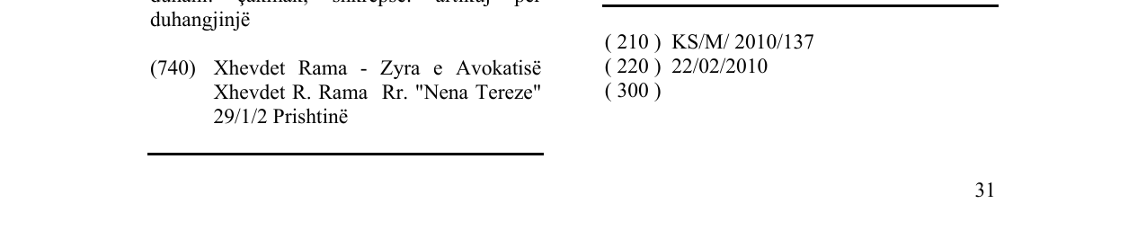 Zëri i markës HERANEU në buletin