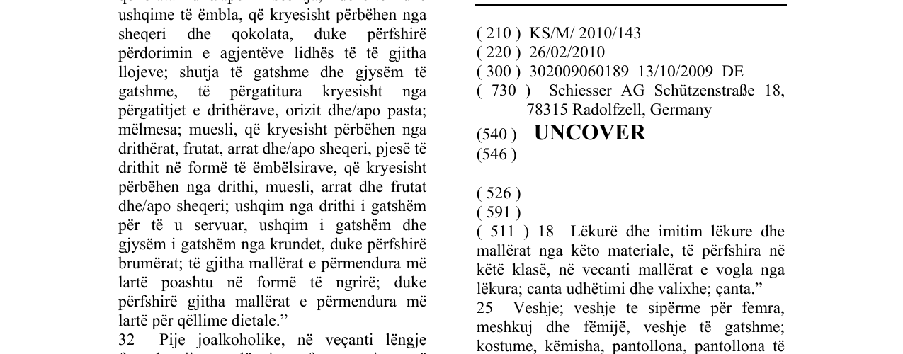 Zëri i markës UNCOVER në buletin