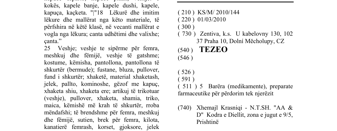 Zëri i markës TEZEO në buletin