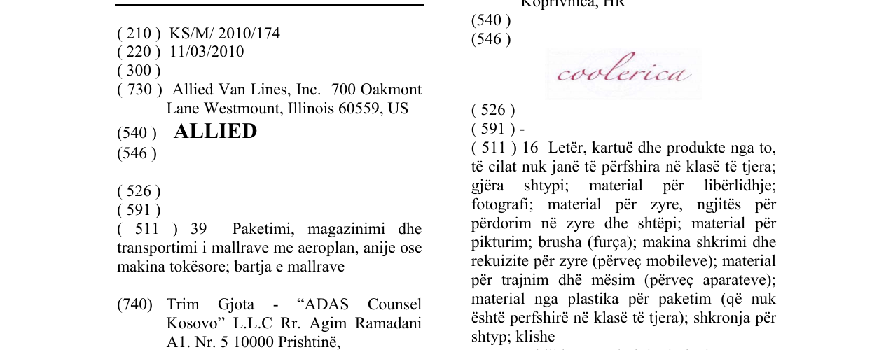 Zëri i markës ALLIED në buletin