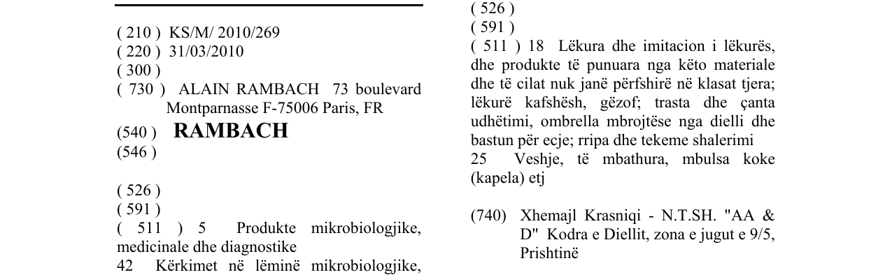 Zëri i markës RAMBACH në buletin