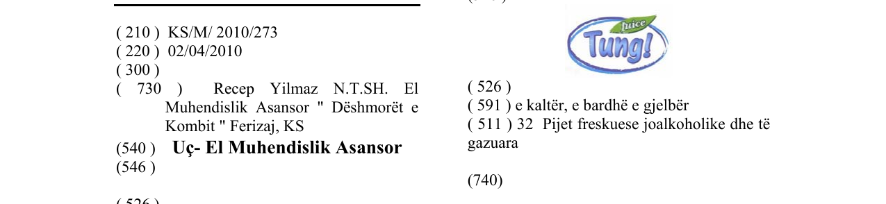 Zëri i markës Uç- El Muhendislik Asansor në buletin