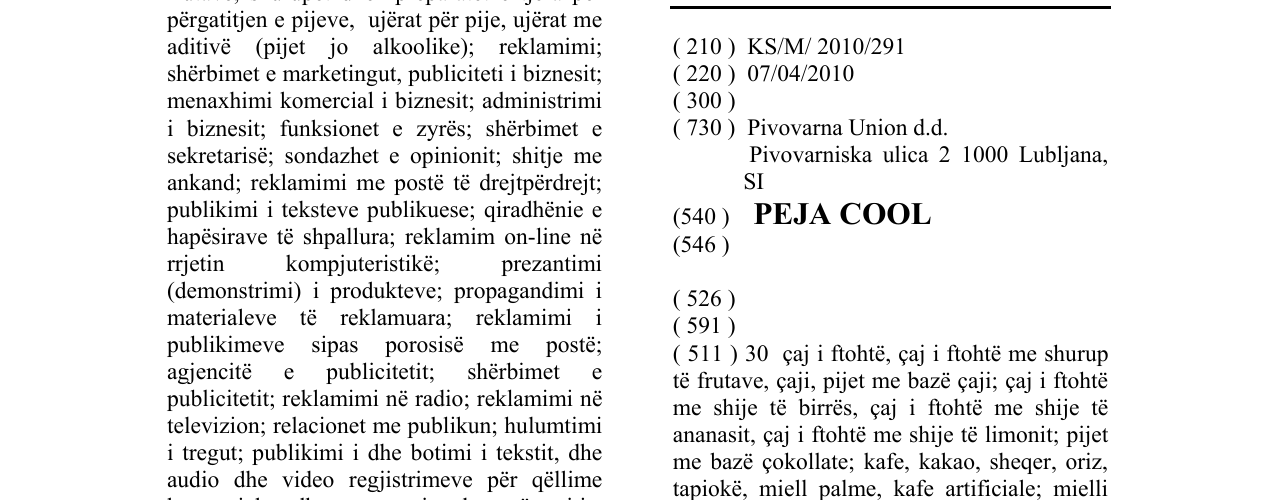 Zëri i markës PEJA COOL në buletin