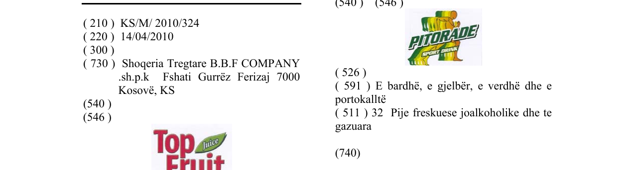 Zëri i markës Top Fruit në buletin