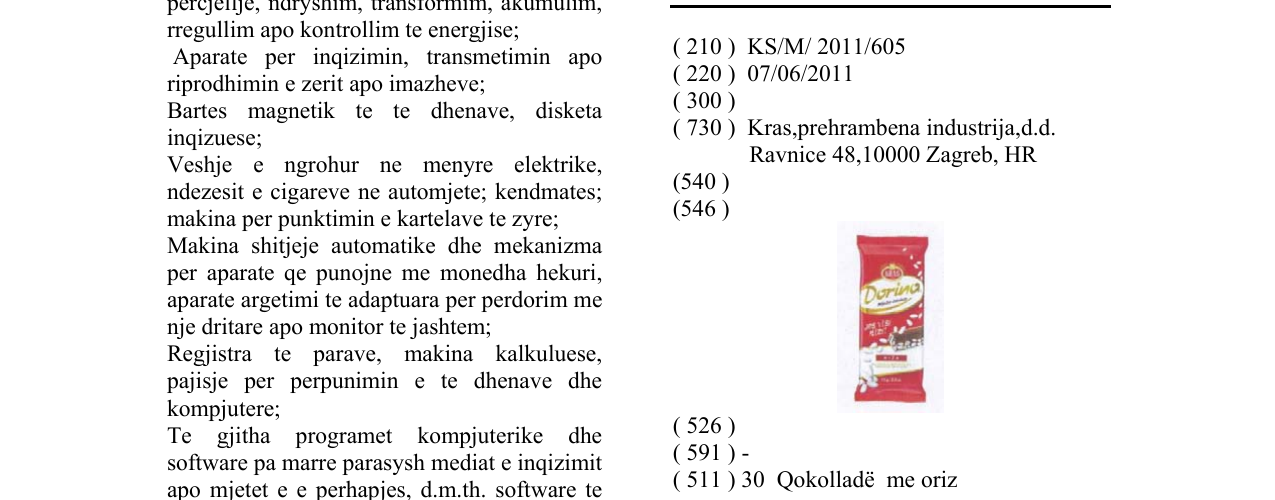 Zëri i markës Dorina në buletin