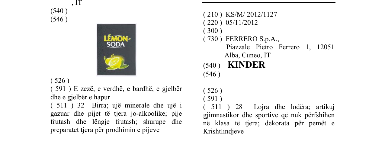 Zëri i markës KINDER në buletin