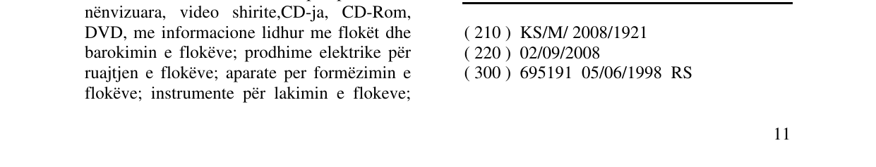 Zëri i markës FRESCOBALDI në buletin