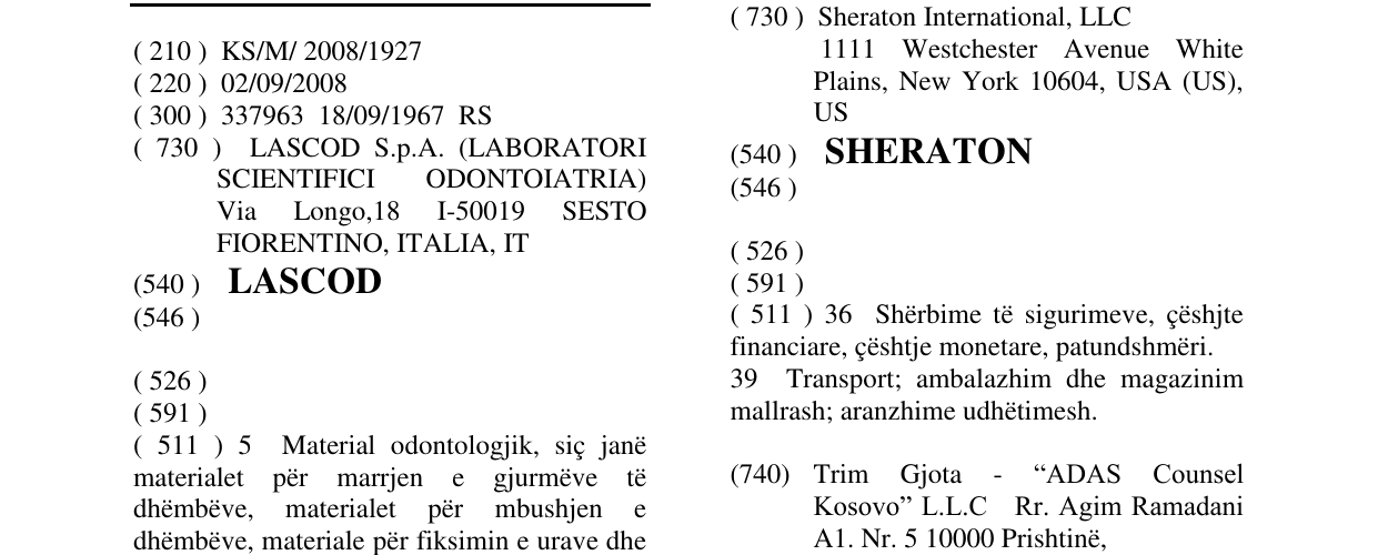 Zëri i markës LASCOD në buletin