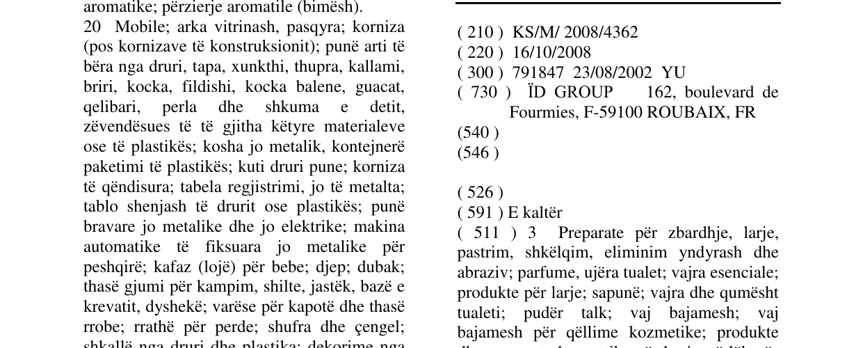 Zëri i markës OB në buletin