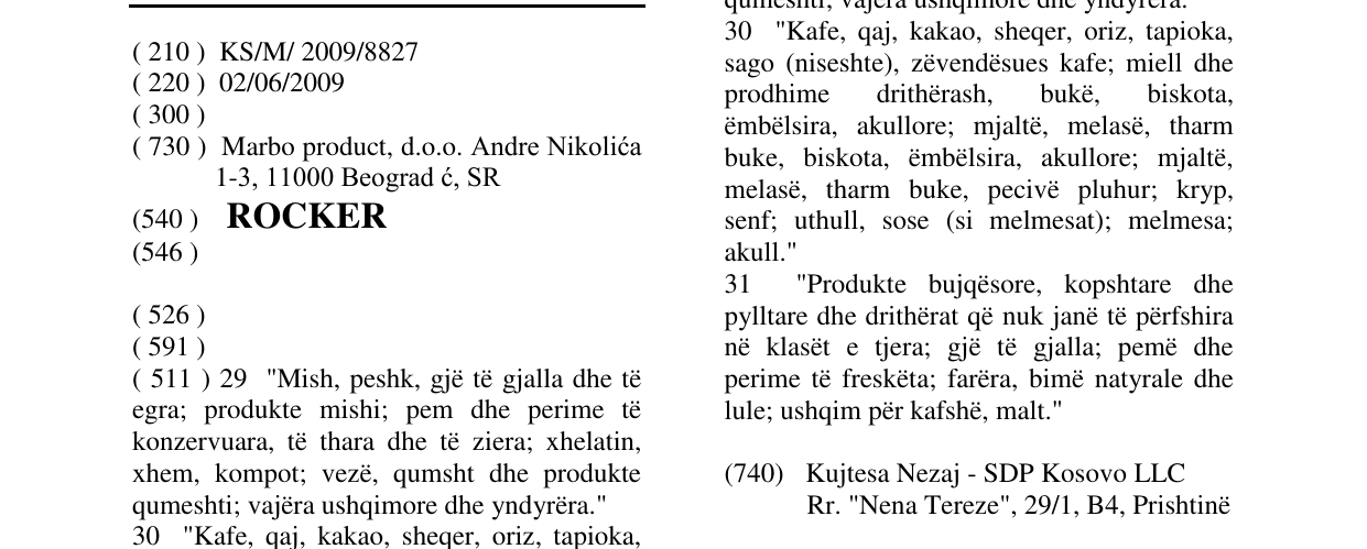Zëri i markës ROCKER në buletin