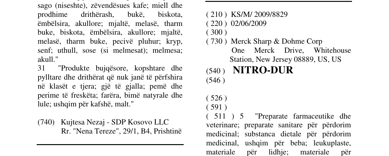 Zëri i markës NITRO-DUR në buletin