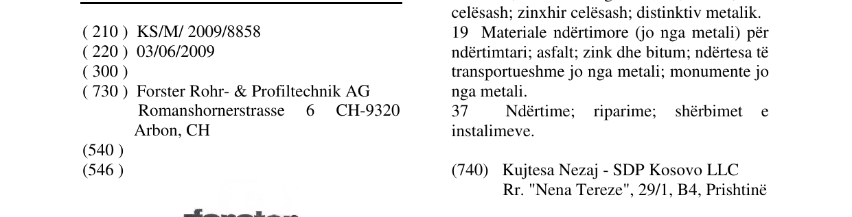 Zëri i markës forster në buletin