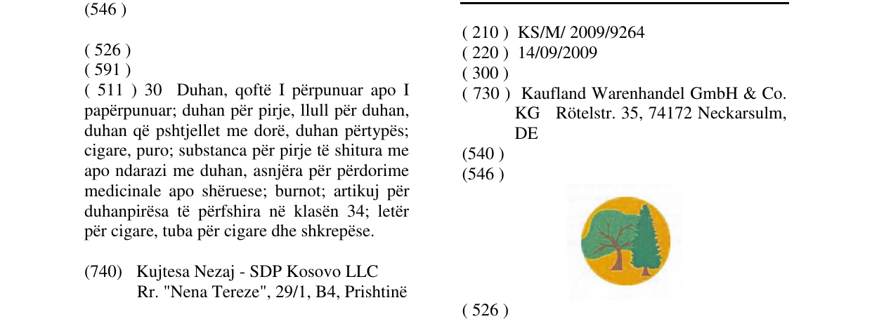 Zëri i markës Markë figurative në buletin