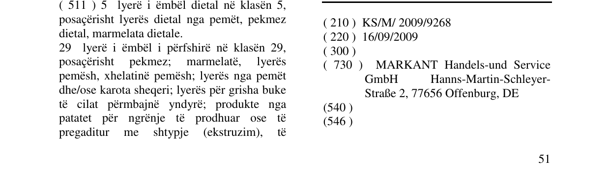 Zëri i markës bornys në buletin