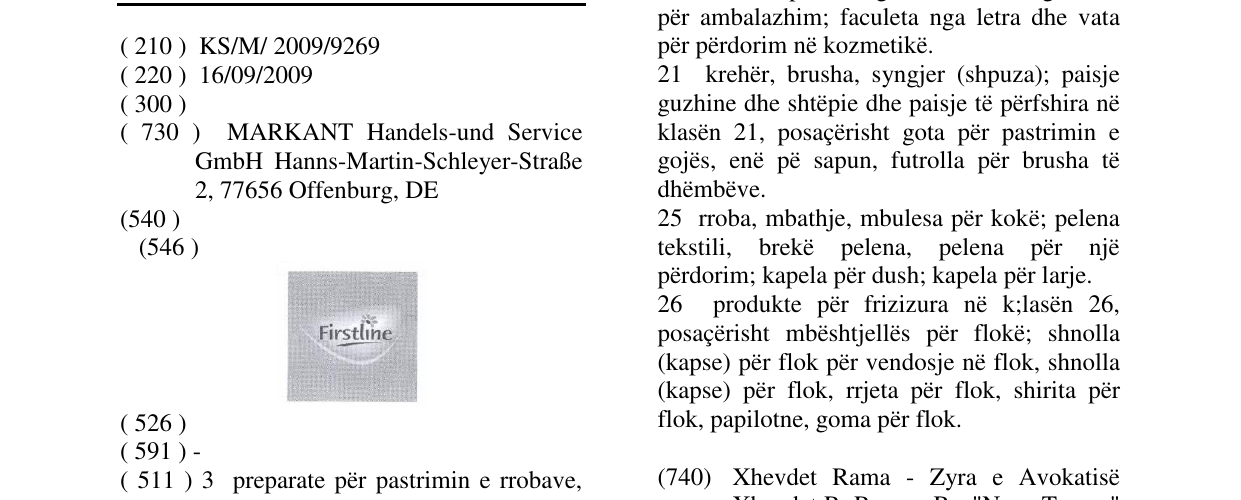 Zëri i markës Firstline në buletin