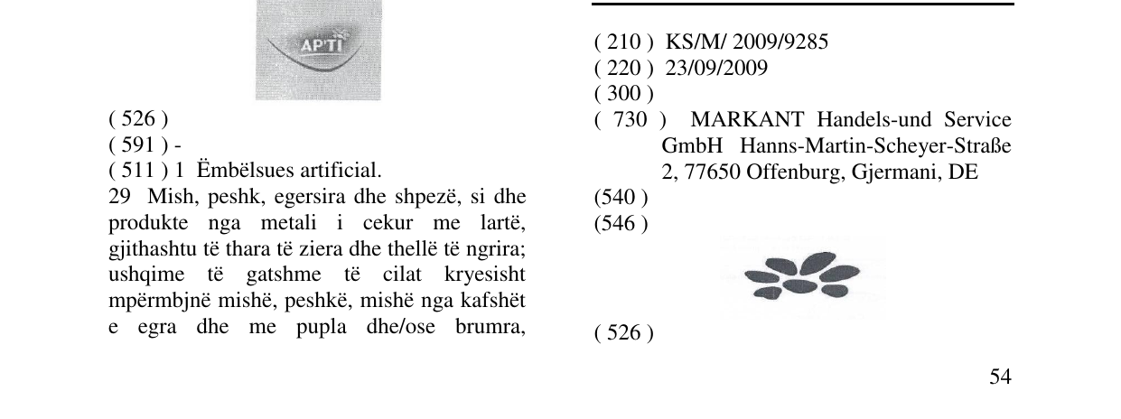 Zëri i markës Markë figurative në buletin