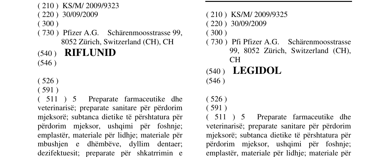 Zëri i markës LEGIDOL në buletin