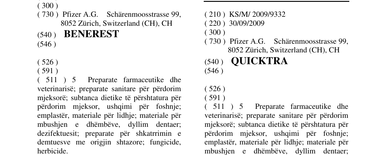 Zëri i markës QUICKTRA në buletin