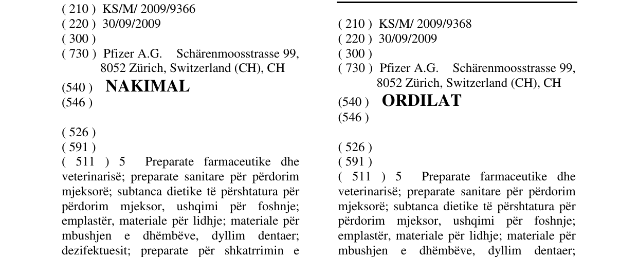 The entry of the trademark ORDILAT in the bulletin