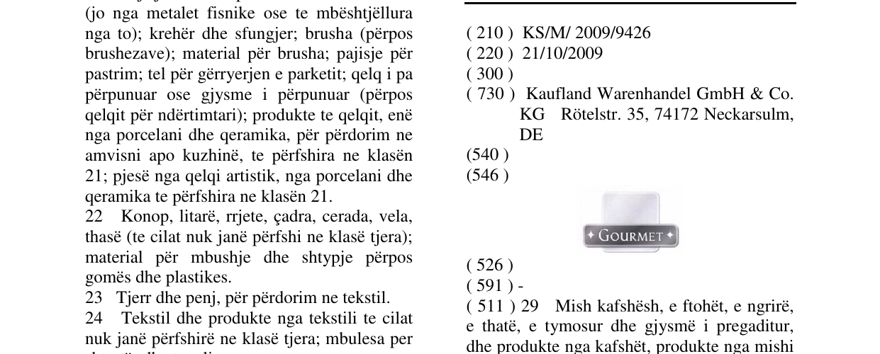 Zëri i markës GOURMET në buletin